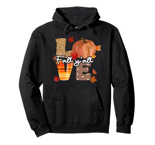 Hello fall pumpkin love fall y'all autumn peace love fall sweat à capuche