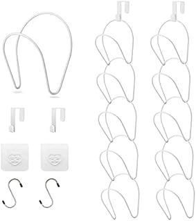 LINFIDITE 10 Pack Hat Rack Hanger Holder Organiser Closet Hanging Baseball Cap Display Storage Rack for Scarves Handbags Towels Clothes Ties Over Door Wall Mounted w Hanging Hook,White