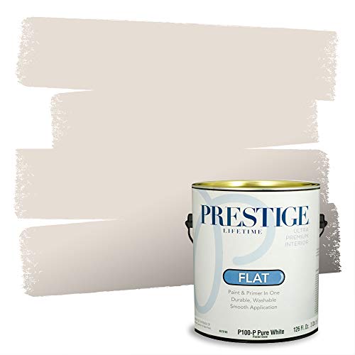PRESTIGE Paints Interior Paint and Primer In One, 1-Gallon, Flat, Comparable Match of Sherwin Williams* Modest White*
