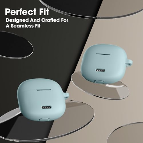 Image of Sounce Earphone Case Cover Compatible for Noise Buds VS104, Soft Silicone Skin Case Cover Shock-Absorbing Protective Case with Keychain [Front LED Visible] - Green