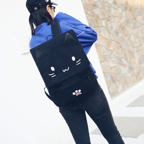 Mochila Kawaii Gato Estético Bonito Anime Meow Animal Material Escolar Bolsa de Livros Japonesa Pret