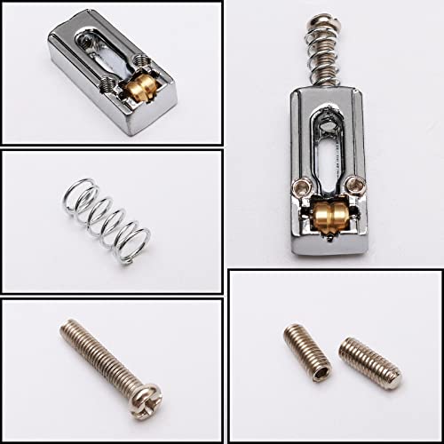 Unxuey Saddle For Electric Guitar, 6 Roller Ball Bridge Saddles For Fender Strat Tele Electric Guitar (6 Pack, Silver) #TOP3