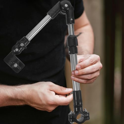 NOLITOY Universal, Clamp for 2pcs and Holder Stroller Umbrella Portable Lightweight Stainless Steel and Abs Foldable Design with Strengthened Bone Structure Electric Vehicle for Outdoor — view 7