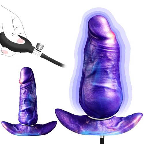 Inflatable Butt Plug Large Anal Toys Huge Anal Plug Silicone Prostate Toy with Safe T-Shape Base Expanding Anal Dildo Dialator Strechers Gay Sex Toys Fantasy Stretch Toys & Realistic Dildos for Beg