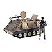 Sunny Days Entertainment Elite Force M113 Desert Armored Vehicle - Playset with Action Figure and Realistic Accessories | Military Toy Set for Kids