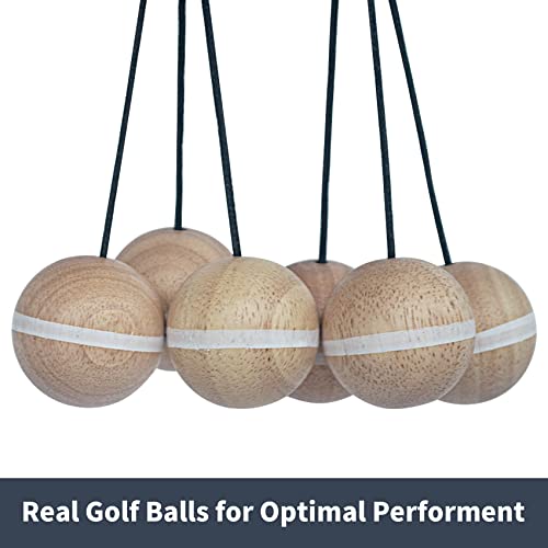 Apudarmis Wooden Ladder Toss Balls, 3 Pack Rubber Wood Ladder Bolas Replacement For Ladder Golf Game - Outdoor Lawn Yard Beach Game For Kids Adults Family (White Striped) #TOP2