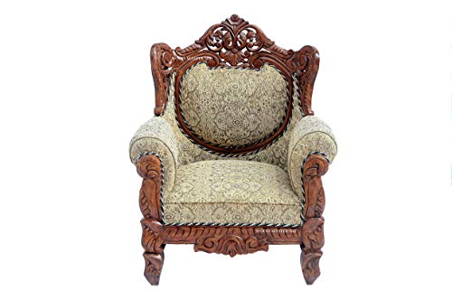 Image of Luxury Wooden Teakwwood Five Seater Sofa Set for Living Room (Honey Brown) Solid Wood Outdoor Chair 5 Seater Sofa | (26)