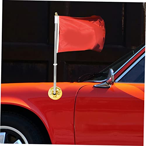 Mipcase 2pcs Saloon Parade Flagpole Flag Suction Cup for Car Flag Pole for Car Vehicles Car Flag Diplomatic Flag Stand for Car Display Mount Flag Stainless Steel Base is Plastic Golden - Thumbnail 5