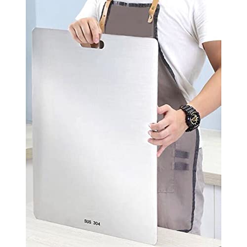 Atmama (Extra Large,23.6"Lx 19.3"W) 304 Stainless Steel Chopping Board, Cutting Board For Meat Vegetable Fruit Fish Cheese, Easy To Clean #TOP3