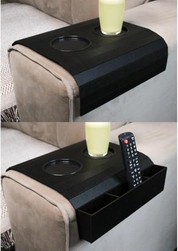 Kit 2 Esteiras Porta Copos de Sofá Porta Controle Proteção e Organização Apoio Braço de Sofá