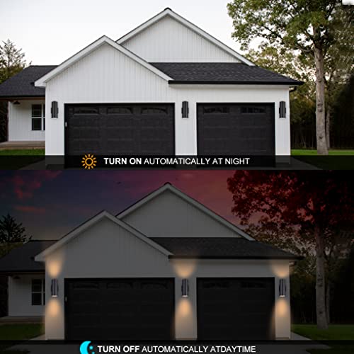 Rosykite Outdoor Wall Lights Dusk To Dawn,Double Up Down Light Bulbs Included,Exterior Lighting Fixtures Wall Mount Cylinder, Modern Outdoor Lights For House,Garage,Front Porch,Etl Listed, 2 Pack #TOP5