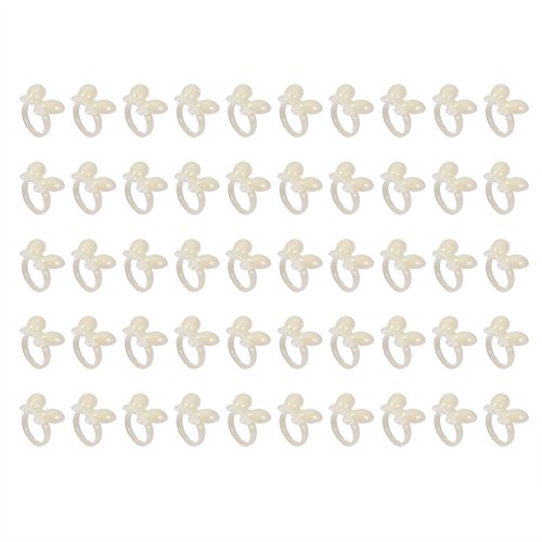 YEmirth Anel de exibição de unhas, 50 peças, anel de flor de borboleta, reutilizável, elegante e dur