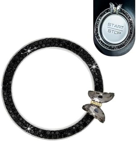 Bling Car One-Button Start Decorative Sticker, Butterfly Key Igni...