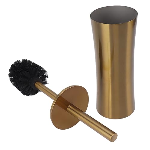 Image of Toilet Brush Gold Soft Head Compact Rustproof Toilet Brush for Home (Small Waist)