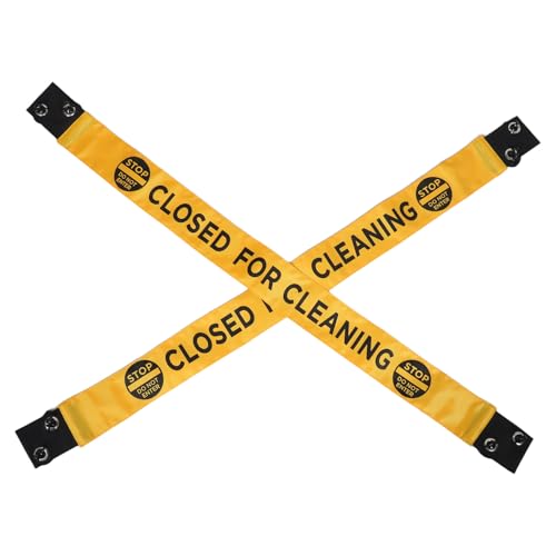 HIAKDOFT 2 Stück Teiliges Reinigungsschild für Tür mit Magnetenden und Saugnäpfen Gelb Toiletten Büro-reinigungshinweis Wiederverwendbares Warnband zur Sicheren Abgrenzung Geschlossener