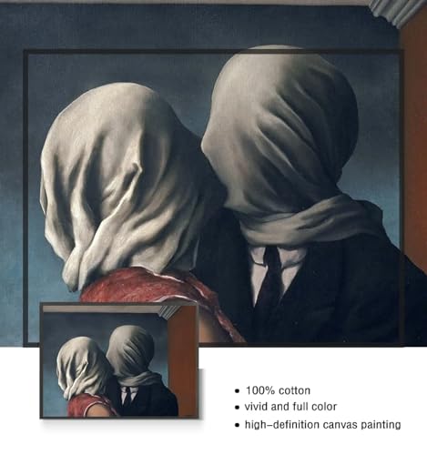 Tableau Magritte Le Baiser de l'amant décoration romantique - 5