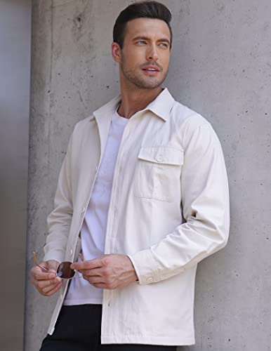 Coofandy Men's Work Shirt Business Casual Office Jacket Industrial Cargo Trucker Jackets #TOP1
