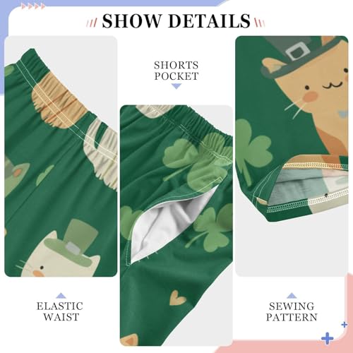 Cat Clovers Boys Long Pants Soft Trousers Elastic Waist Kids Lounge Bottoms with Pockets S-XL4