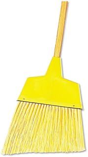 Boardwalk 932Act Angler Broom, Plastic Bristles, 53-Inch Wood Handle, Yellow, 12/Carton