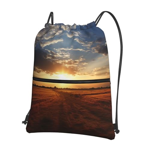 HJTRW Sac à dos avec cordon de serrage - Étanche - Pour le sport, la gym, le terrain et le lever du soleil