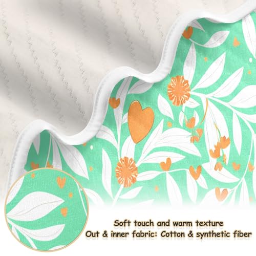 Burbuja Botanical Leaves Baby Blanket for Boys Girls, Nursery Soft Warm Swaddling Receiving Baby Blankets, 30x40 in Toddler Blanket2