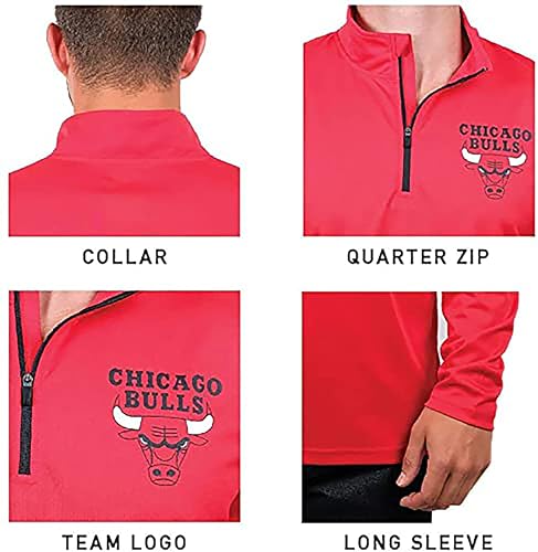 Ultra Game Men's NBA Official Super Soft Quarter Zip Long Sleeve T-Shirt, Denver Nuggets, Team Color, Medium by Ultra Game - Image 2