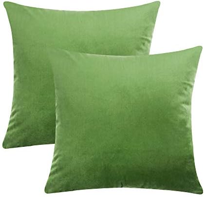 COWORK-UP Velvet Soft Cushion Cover Throw Pillow Case Decorative Square Sofa Pillowcase for Home Xmas Decor Favor, 18 x 18 inch / 45 x 45 cm with Invisible Zipper, Set of 2