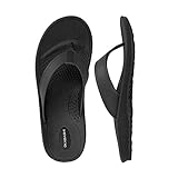 Hergestellt in den USA. Okabashi Herren Mariner Flip Flop Sandalen, Schwarz (schwarz / schwarz), 41/43 EU