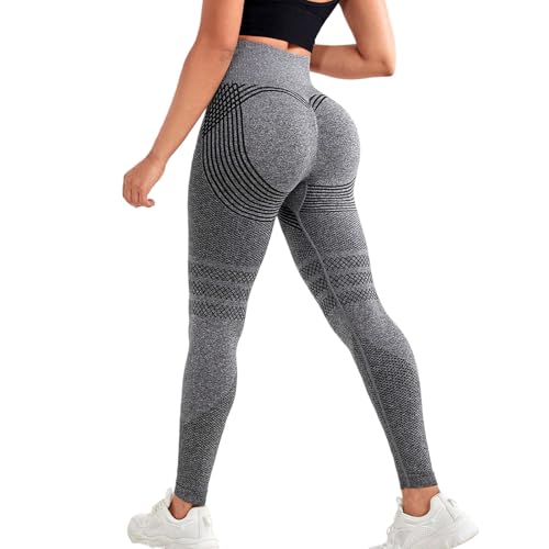 oliwex Resistance Band Leggings for Women Anti Cellulite Leggings Yoga Gym Workout (US Alpha Small Light Gray)