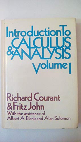 Introduction to Calculus and Analysis, Vol. 1 (... 0470178604 Book Cover