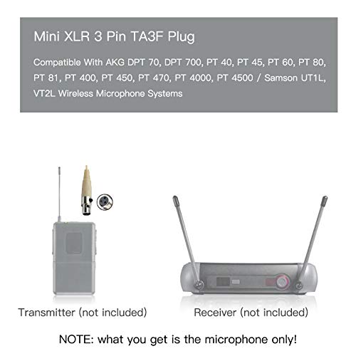 J K Mic-J 069 Earhook Headworn Headset Unidirectional Microphone Compatible With Akg Samson Wireless Microphone System - Mini Xlr Ta3F Plug #TOP6