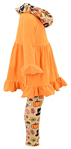 Image of Unique Baby Girls Kids Toddler 3pc Outfit Set Long Sleeve Cotton Blend Tunic Top Leggings and Scarf