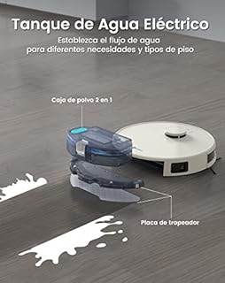 Lefant Robot Aspirateur Laveur Robot 2 en 1 4000Pa,Navigation LiDAR,Cartographie Multi-étage,Zones Virtuelles, Connecté Alexa/APP/WiFi,Idéal pour Poils d'animaux Tapis Sols Durs,M1 Champagne
