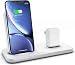 Produktbild ZENS Stand+Dock 10W Aluminium 2in1 kabelloses Ladegerät mit Lighting-Stecker (Apple & Samsung Fast Charging, Qi/MFi-Zertifiziert, Netzteil + Kabel inklusive) Weiß