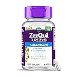 ZzzQuil Pure Zzzs, +Magnesium Capsules, L-Theanine and Magnesium, Sleep Aid, 4-in-1 Magnesium: Citrate, Bisglycinate, Oxide, and Carbonate, Sleep Aids for Adults, 90 Sleep Capsules