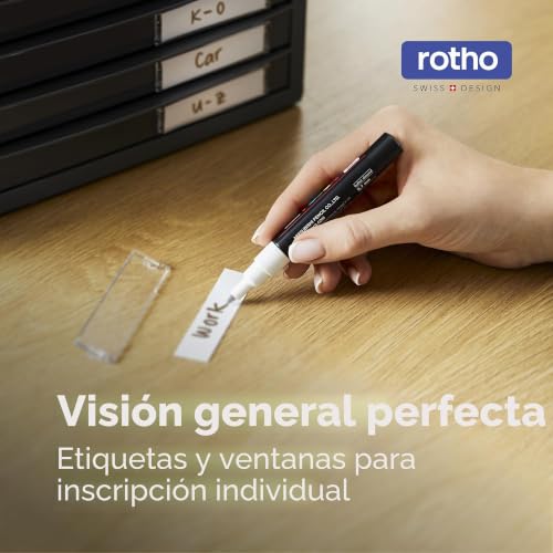Miniatura 5 de Rotho Timeless Cajón Caja De Oficina Con 10 Cajones, Plástico Ps Sin Bpa, Antracita, 34.5 X 29.0 X 32.0 Cm