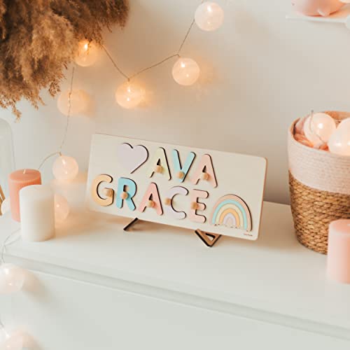 Custom Wooden Name Puzzle With Pegs, Montessori Toys For Child, Easter Baby Gift, Nursery Decor, Christmas Present For Baby, Personalized Present #TOP5