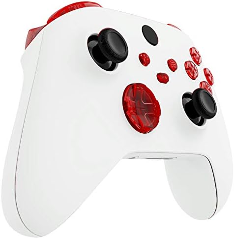 eXtremeRate Replacement Buttons for Xbox Series X & S Controller, Clear Red Custom Accessories Repair Bumpers Trigers Dpad ABXY Start Back Sync Share Keys Parts for Xbox Core Wireless Controller — 사진 4