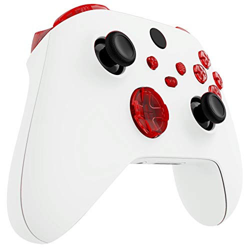 Image of eXtremeRate Replacement Buttons for Xbox Series X & S Controller, Clear Red Custom Accessories Repair Bumpers Trigers Dpad ABXY Start Back Sync Share Keys Parts for Xbox Core Wireless Controller