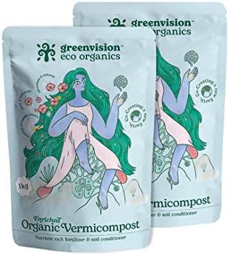 Greenvision Eco Organics Enriched Organic Vermicompost 2.2 lb/1kg, Set of 2