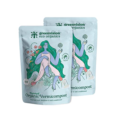 Greenvision Eco Organics Enriched Organic Vermicompost 2.2 Lb/1Kg, Set Of 2 #TOP17