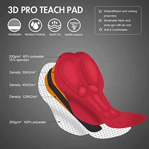 Przewalski Men’s 3D Padded Cycling Bike Bib Shorts, Bicycle Biking Bib Shorts #TOP3