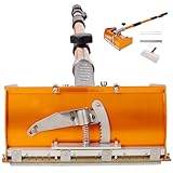 WORVISTA Professional Drywall Finishing Box Tool, 10'-12' Aluminum Drywall Flat Finishing Box with Extension Handle Adjustable Height 43''–68.5'', Mud Box for Plasterboard Wallboard Sheetrock, Orange