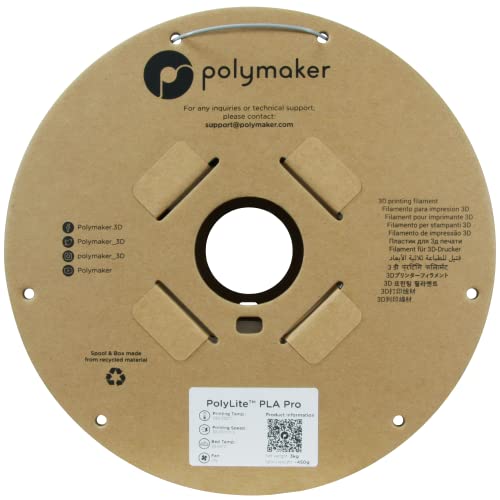 Polymaker 3Kg Pla Pro Filament 1.75Mm Gray, Powerful Pla Filament 1.75Mm 3D Printer Filament - Polylite 1.75 Pla Filament Pro, Cost Effective Large Roll Grey Pla 3D Printing Filament For Big Projects #TOP4