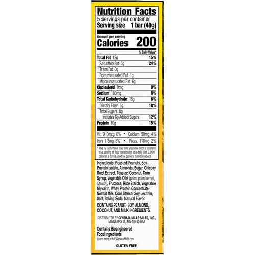 Image of Nature Valley Protein Chewy Snack Bars, Coconut Almond, 5 Bars, 7.1 oz