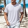 Men's Cool Round Neck Everyday T-Shirt | Short Sleeve Casual Stylish Top that Flatters Your Figure White XL #5