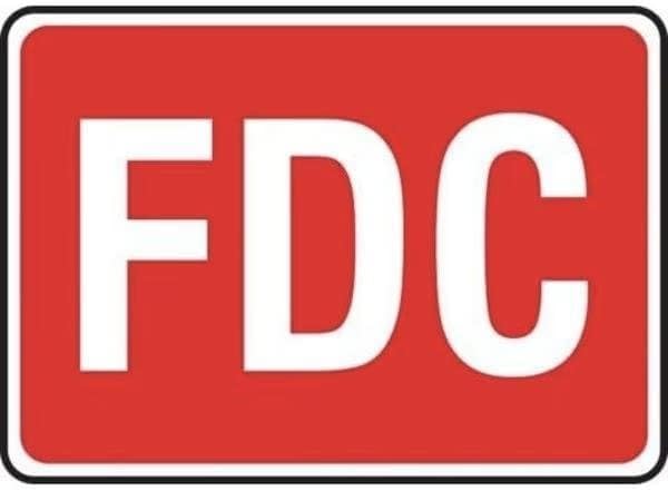 FDC REFLECTIVE SIGN FDC WHITE ON RED, Mfr: MEXG538XL-A