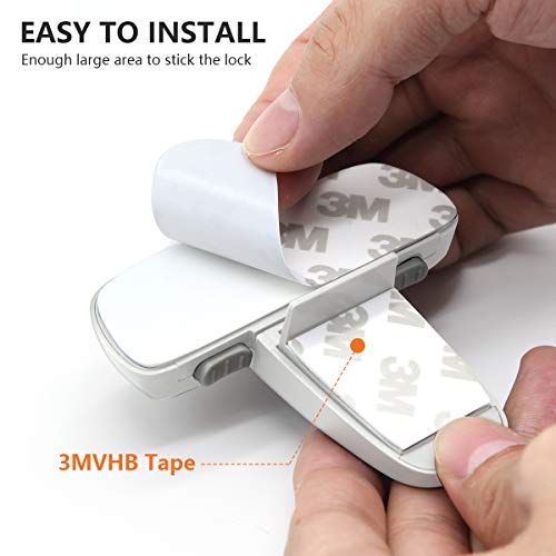 Home Refrigerator Fridge Freezer Door Lock, Latch Catch Toddler Kids Child Fridge Locks Baby Safety Child Lock, Easy To Install And Use 3M Adhesive No Tools Need Or Drill(1 Pack, White) #TOP4