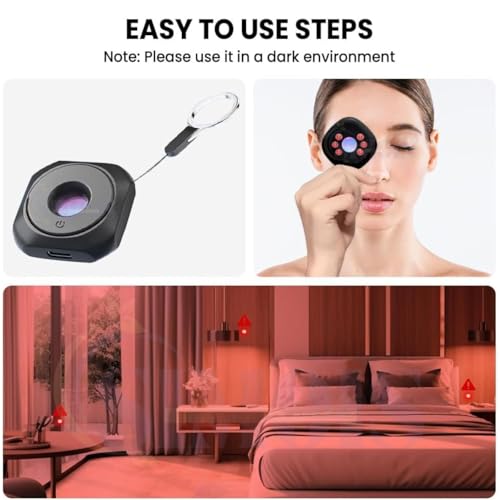 Image of Simois Hidden Camera Detectors, Anti Spy Wireless Infrared Camera Sweeper Device Detector, Portable Camera Detector for Hotels, Rental Homes, Changing Rooms, Delicate Small Bug
