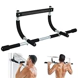 Pull Up Bar and Chin Up Bar Door-way Upper Body Trainer, No Drilling or Screws| Arms Back and Core Strength Training Home Pull-Up Bars Indoor Multifunctional, Black (Black)